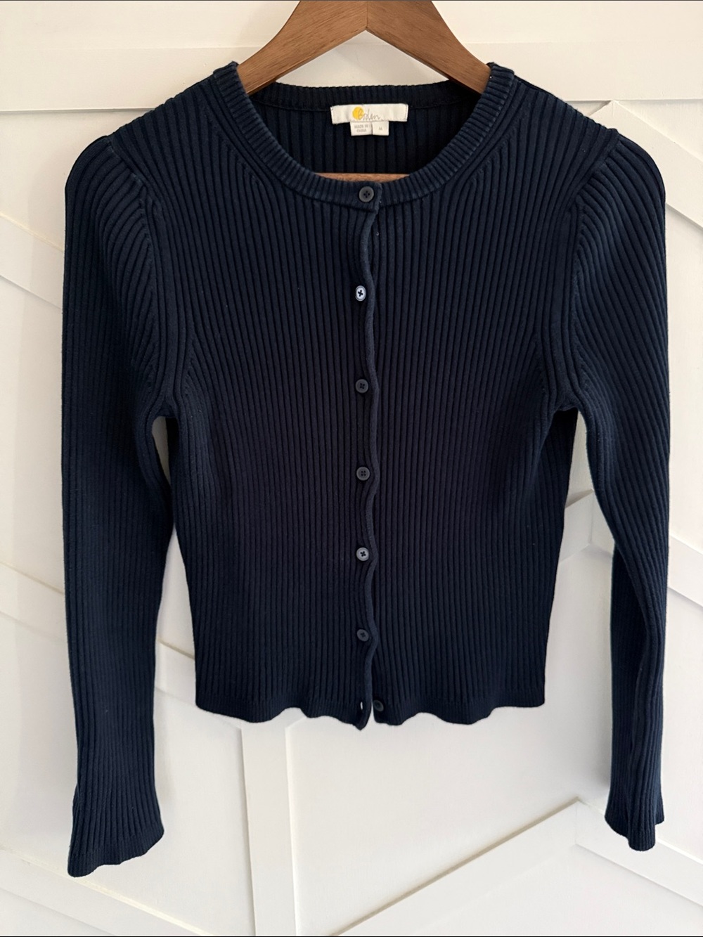 Blue button up sweater